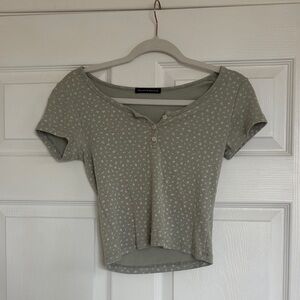 Brandy Melville Sage Button-Up Top
